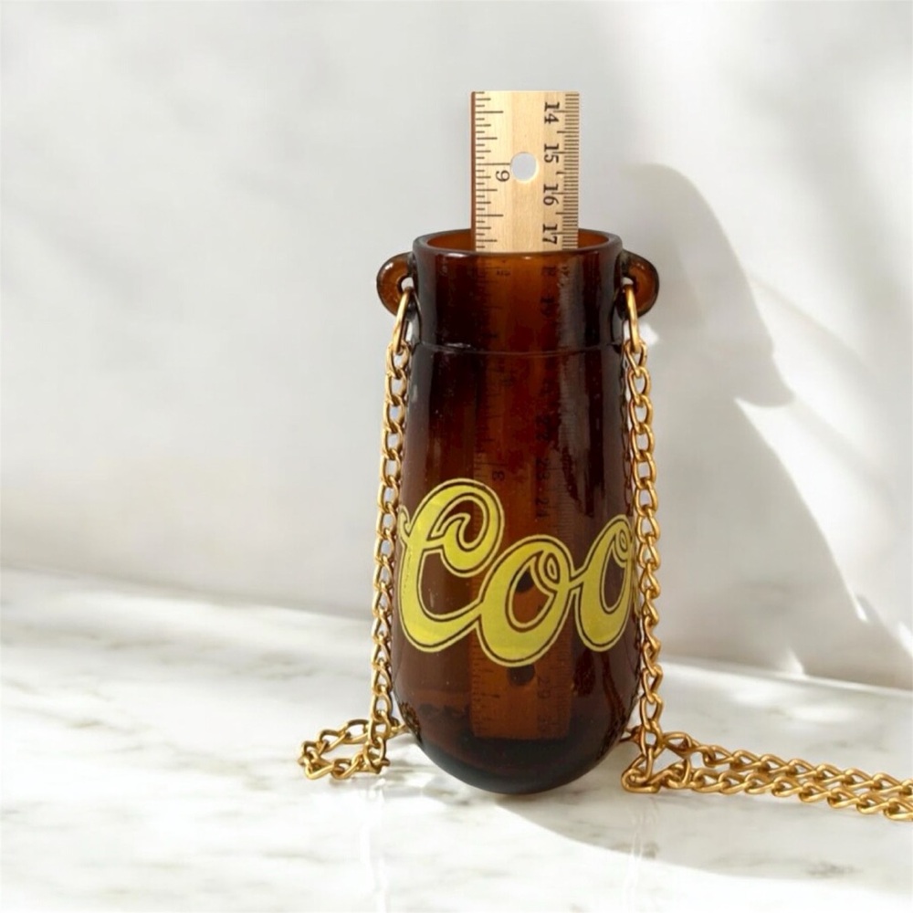 Gold Chain Necklace with Brown Pendant